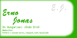 erno jonas business card