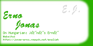 erno jonas business card